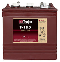 Load image into Gallery viewer, Trojan T105 6v 225Ah Deep Cycle battery