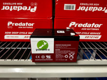 Load image into Gallery viewer, Deep Cycle AGM battery for Mobility Scooters and for Kontiki fishing, and replacement Seahorse Winch battery, buy your AGM 12v 14Ah ED12140 battery here 
