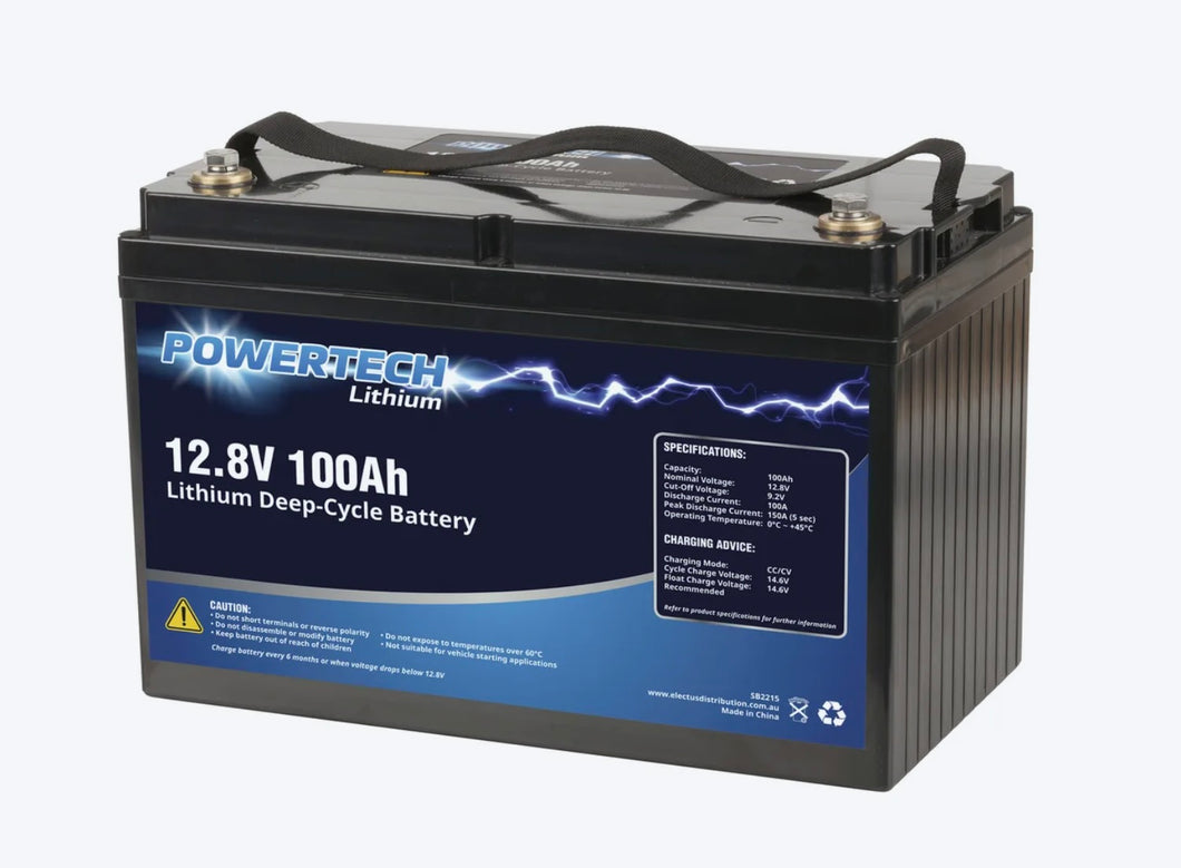 LiFePO4 100ah lithium battery by Powertech