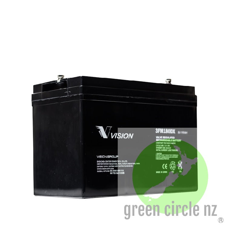Vision AGM Deep Cycle battery 6v 180 Amp Hour – Green Circle NZ